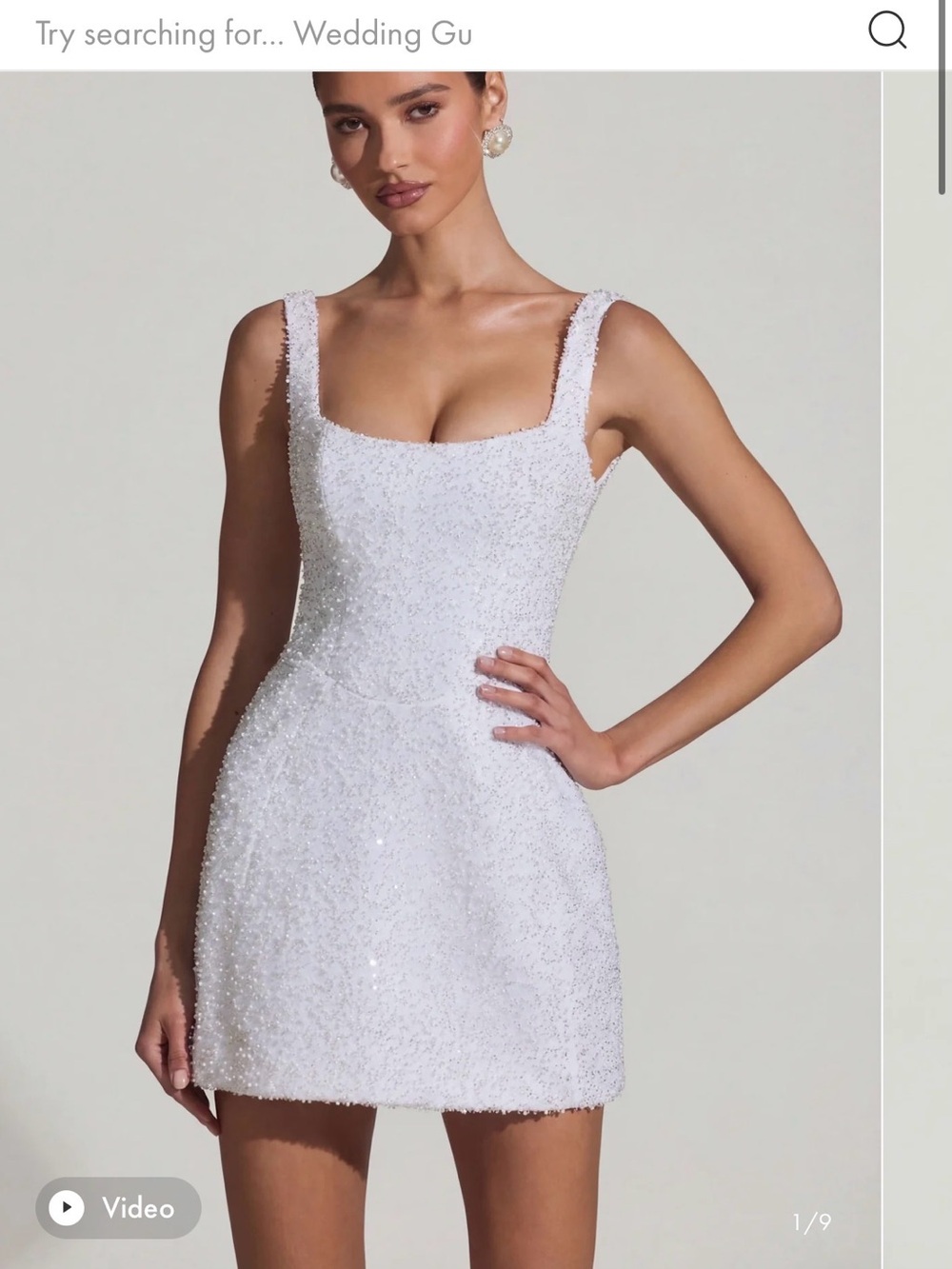 Oh Polly Dominique
Embellished Structured A-Line Mini Dress in White